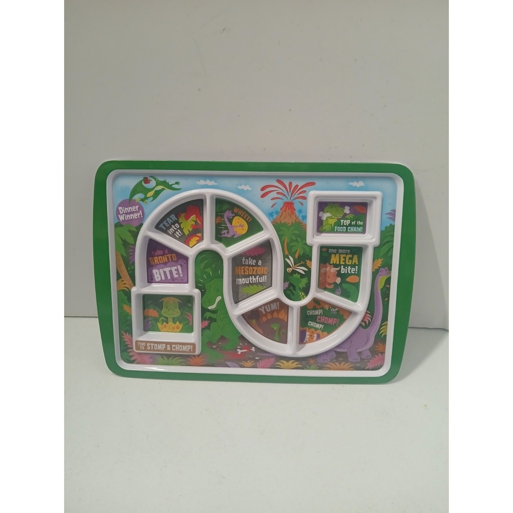 Fred Dinner Winner Kids Fun Game Plates: Dinosaur Picky Eater Autism Friendly